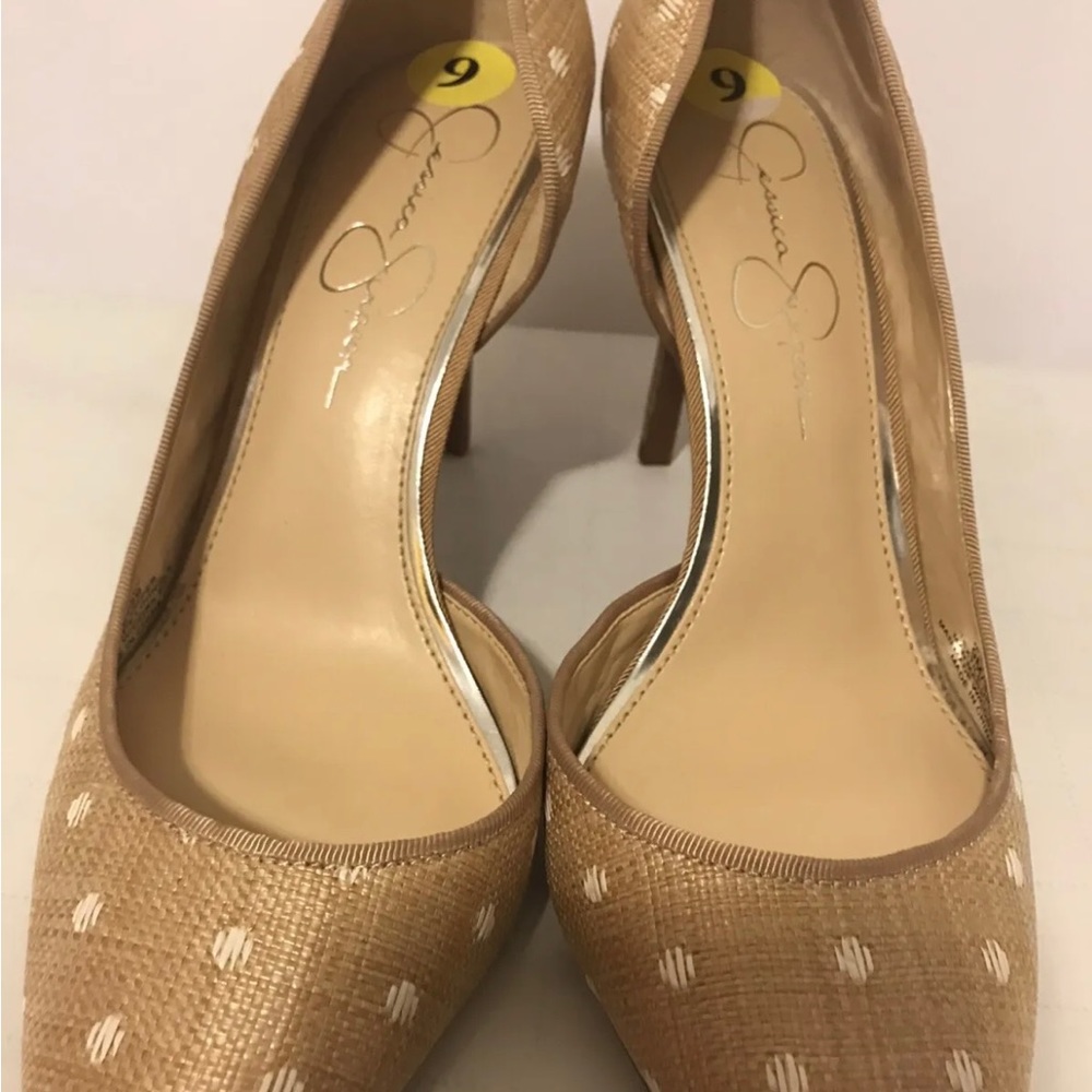 Jessica Simpson Size 9 Metallic Wooden Heel Platform Shoes